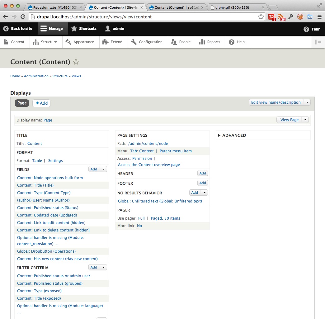 The views ui with patch applied